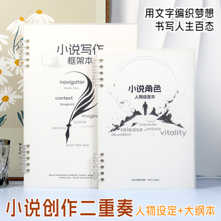 高小七 小说角色人物设定本活页纸写作框架大纲人设动画模板画本学生用小说写作本创作活页本