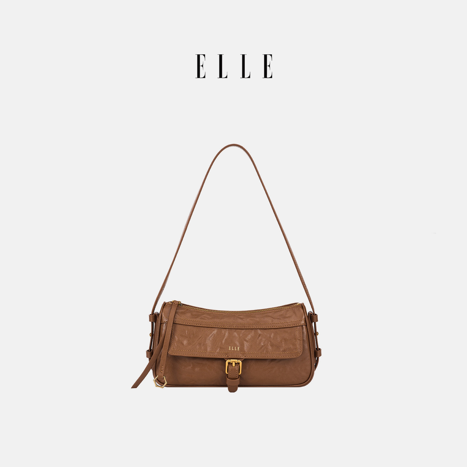 ELLE保龄球包斜挎包轻奢小众通勤图片