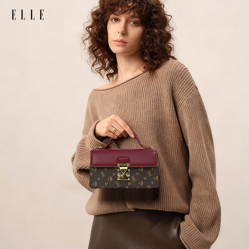 ELLE新款琥珀流光手提包