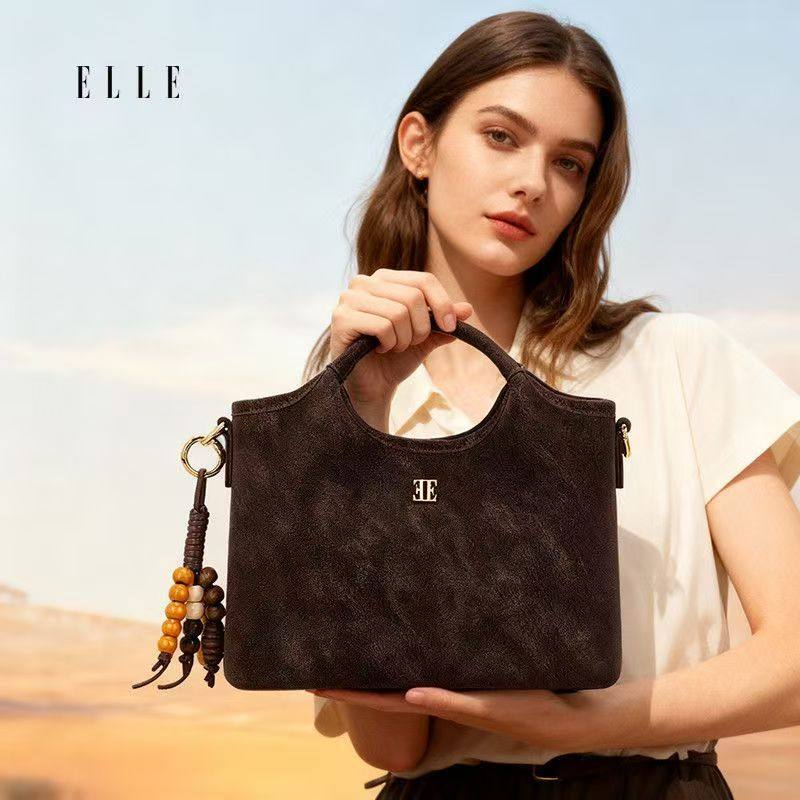 ELLE复古高级感生日礼物轻奢小众柔雾菜篮子包女士新款手提斜挎包,箱包皮具/热销女包/男包,通用款女包,淘宝优惠券,粉丝福利购,淘宝优惠卷