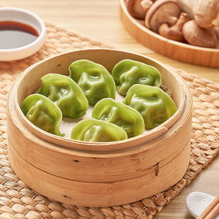 素派三菌四蔬翡翠水饺素食斋菜素斋营养早餐蒸饺纯素速冻饺子