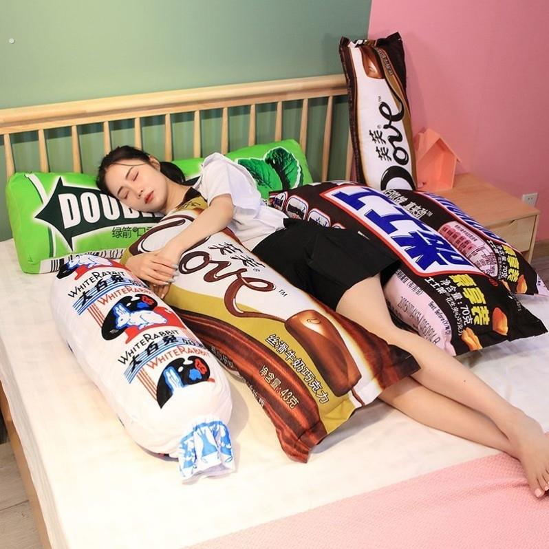 创意抱枕睡觉长条枕夹腿仿真德芙大白兔奶糖枕头个性搞怪女生礼物