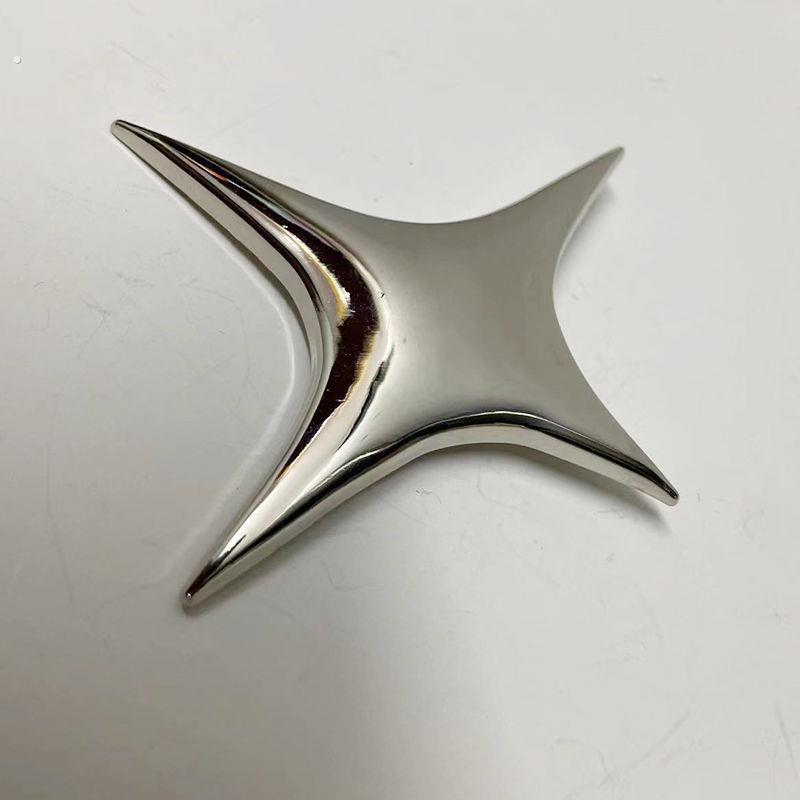 胸针搭配毛衣嘻哈小众设计感高颜值简约十字星镜面别针胸针胸花配