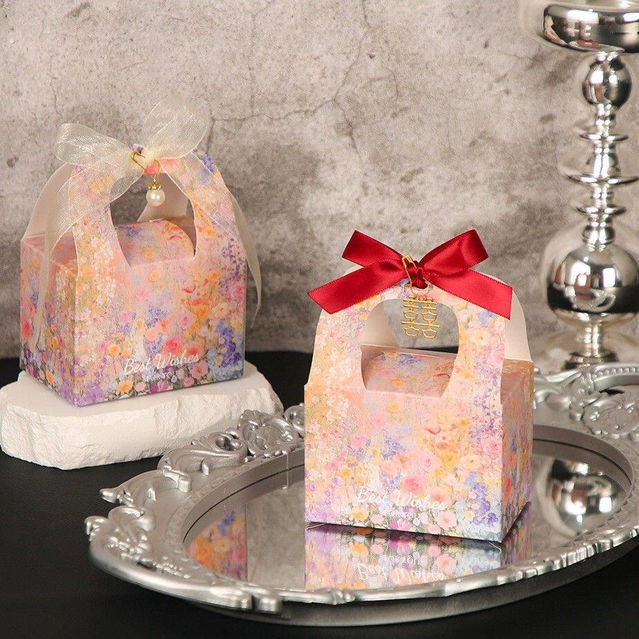 质感喜糖盒手提创意简约现代礼盒糖果喜糖盒新款轻奢少女心