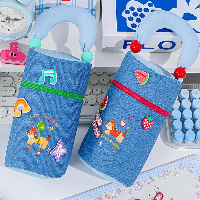 牛仔笔筒创意布艺笔袋男生女生通用款小众不撞款学生大容量铅笔袋