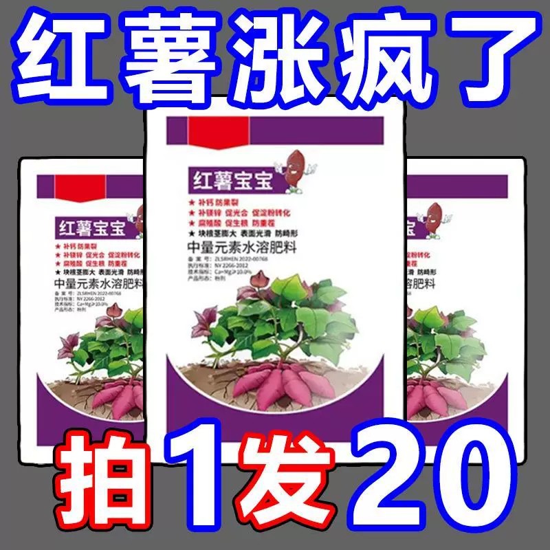 红薯叶面肥控旺防裂果膨大