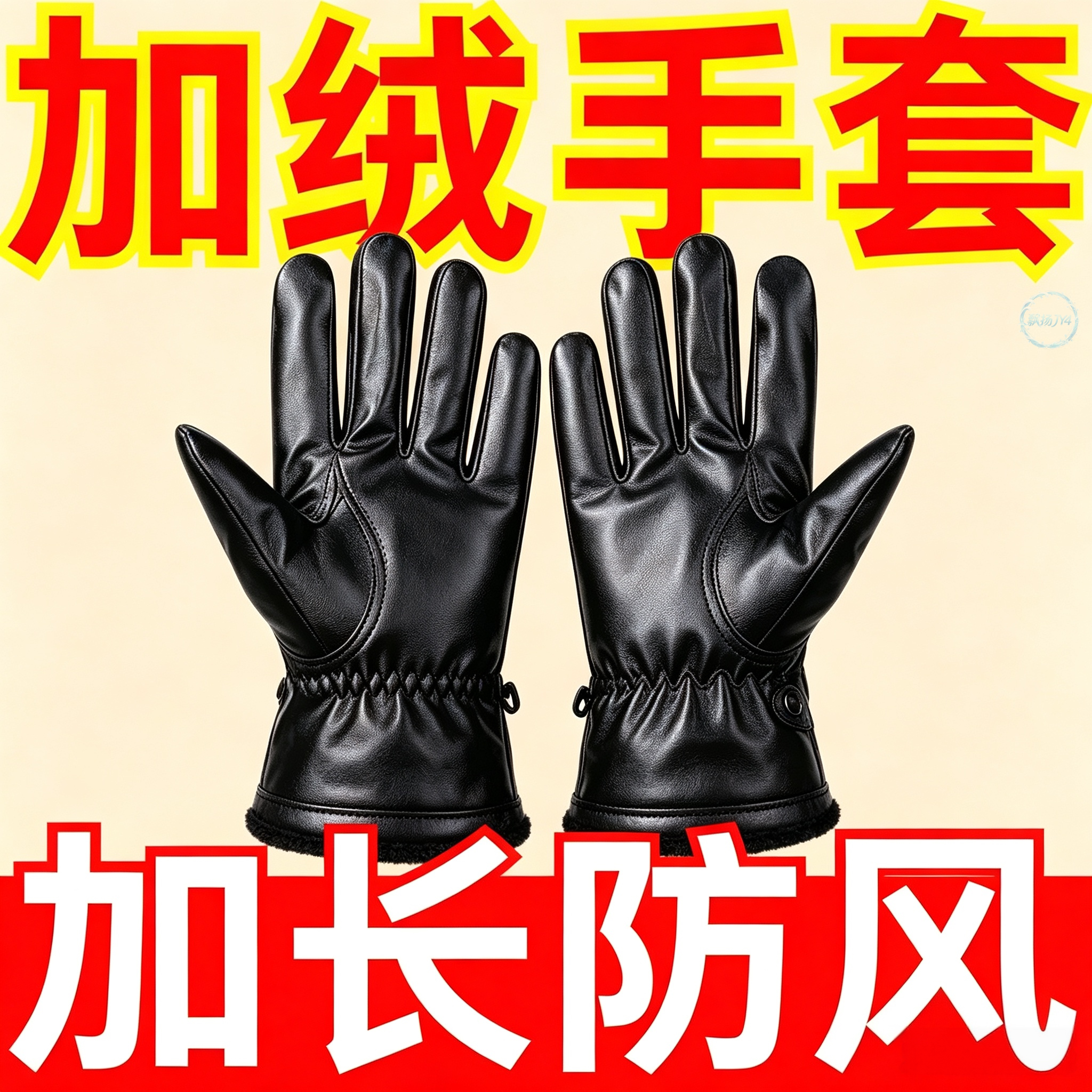 触屏冬皮手套加绒防风防水可触屏情侣男女士冬天滑雪运动防寒保暖
