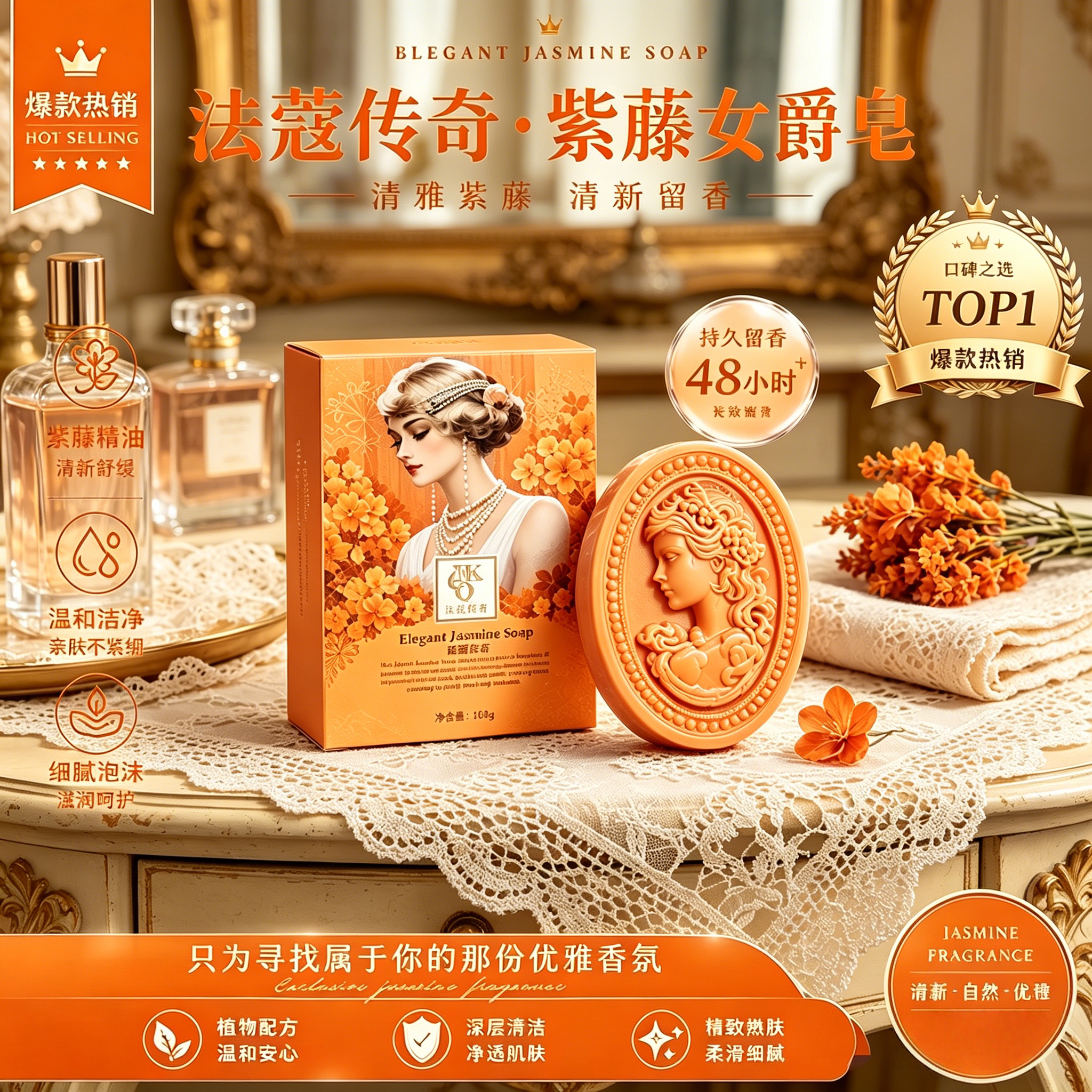 深层清洁持久留香香薰精油皂