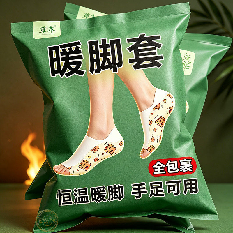 发热脚套加热暖脚宝足贴袋热敷脚套理护脚发热靴鞋神器女冬天神器