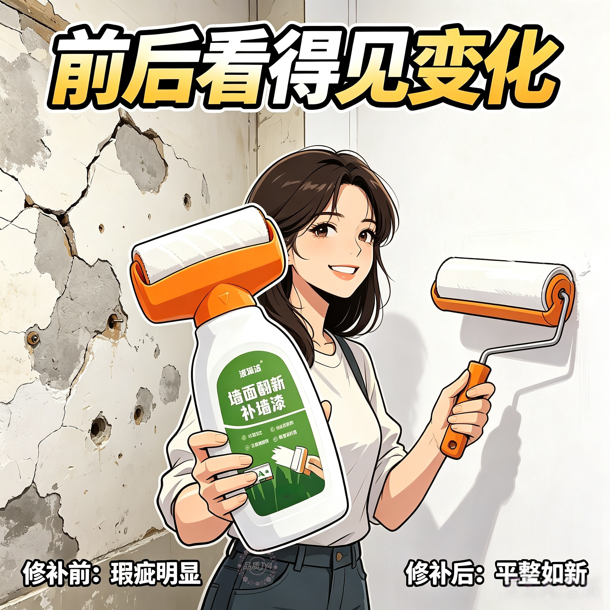 一喷白色墙面【速干型】墙面自喷漆翻新漆黄污修复家用涂鸦修补膏