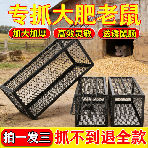 加大铁网自动只进不出捕鼠笼