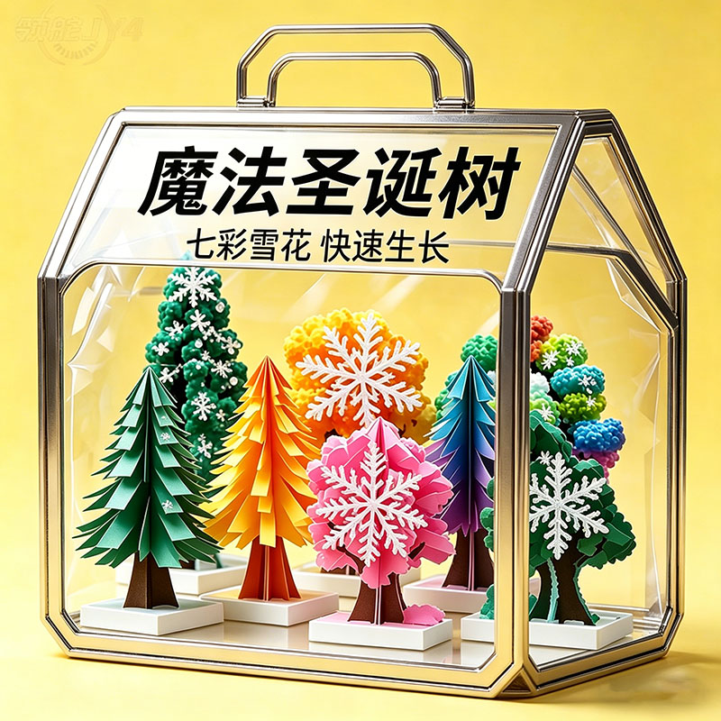 【4.5/10袋】纸树开花圣诞树七彩魔法树雪花树儿童玩具科学小实验