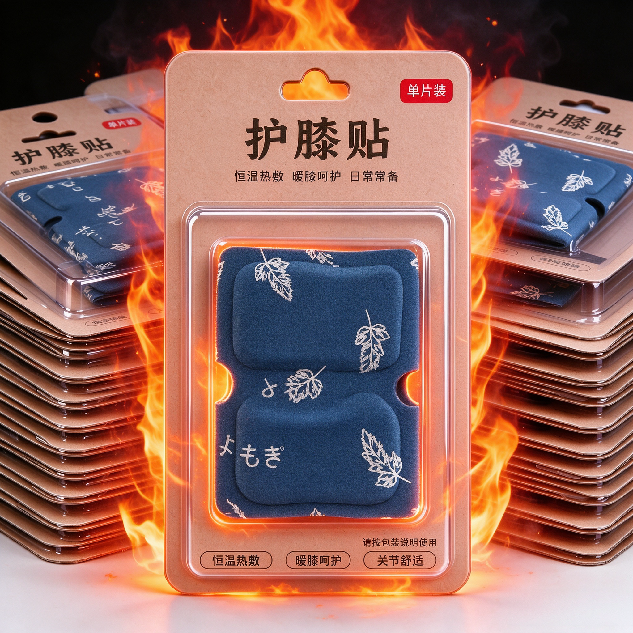 艾草蒸汽自发热长效暖膝贴