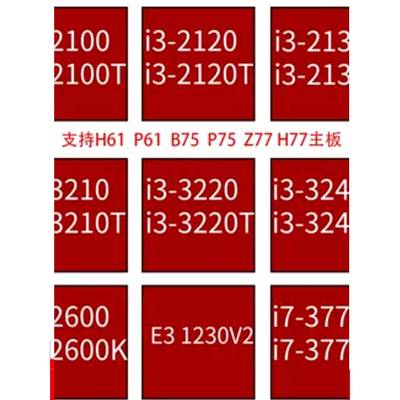 cpu I3 2100 2120 2130 3210 3220 3240 I7 2600 3770 1155针 H61