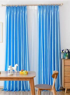 特价主窗帘纯直色播装饰25329简约现代景舞台背儿童房绸播缎半遮