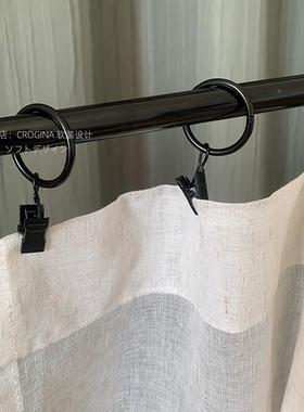 日02787式纯白黑窗帘夹金烤漆属浴帘夹纱帘夹老式纱帘强力防掉落