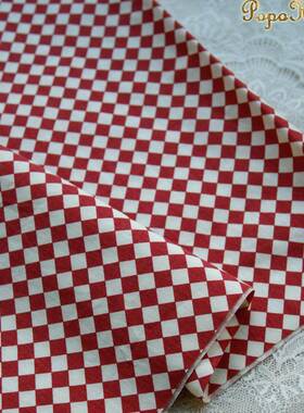 PodpoHouyse迷你系列！爱心菱格府绸料纯棉布娃衣面手工i拍87587