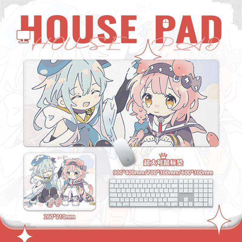 明日方舟Q萌水月澄闪鼠标垫大号加厚学生党家用办公桌垫耐磨锁边