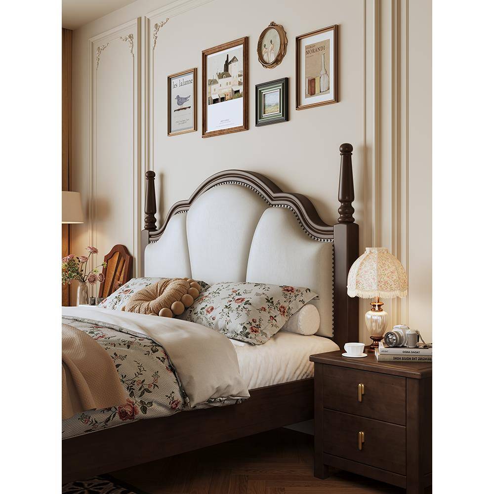 床政府补贴覆古美式全实木床小户型1.2米单人床公主小床1.5米简约