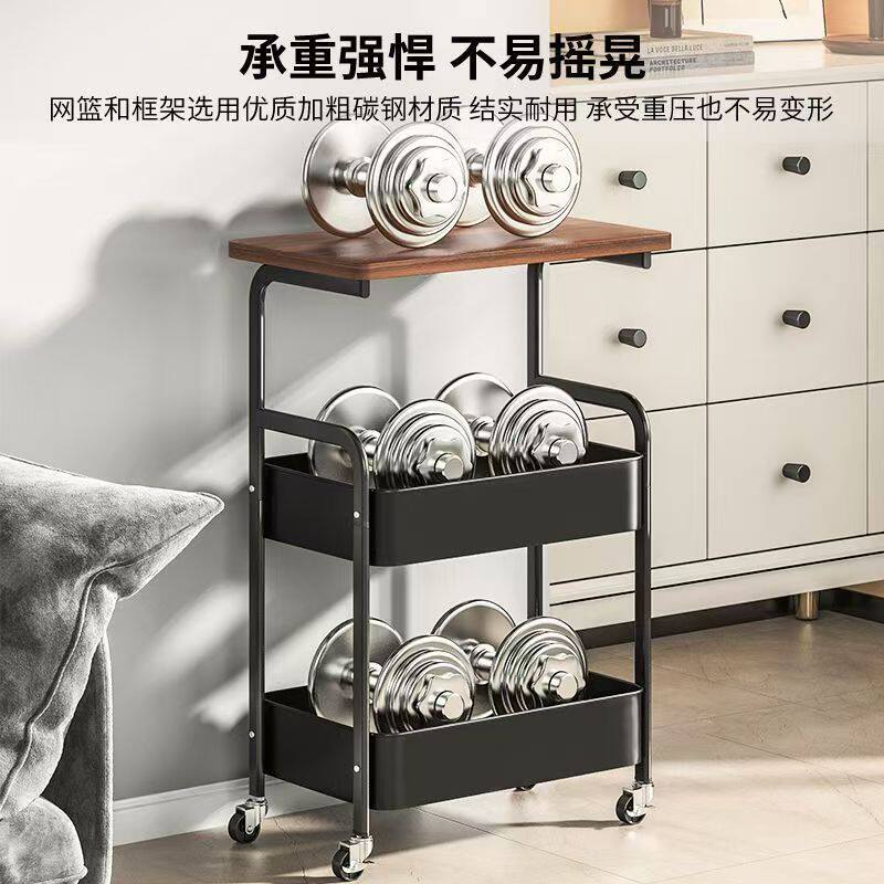 可移动双层茶几小推车边几客厅沙发收纳带轮茶桌卧室置物架小桌子
