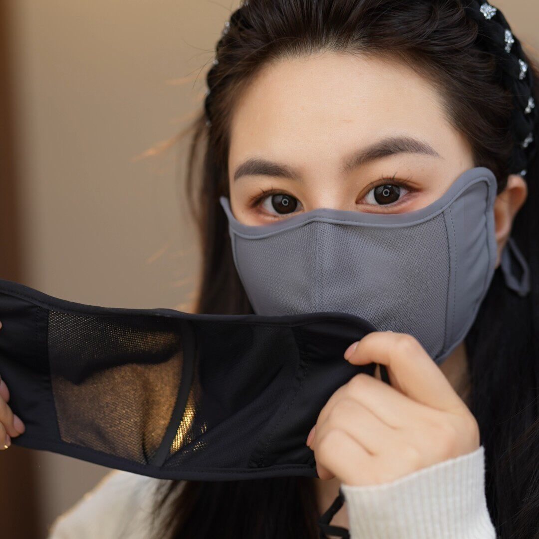 防晒口罩女夏季护全脸护颈防紫外线透气遮阳骑行开车用防紫外线