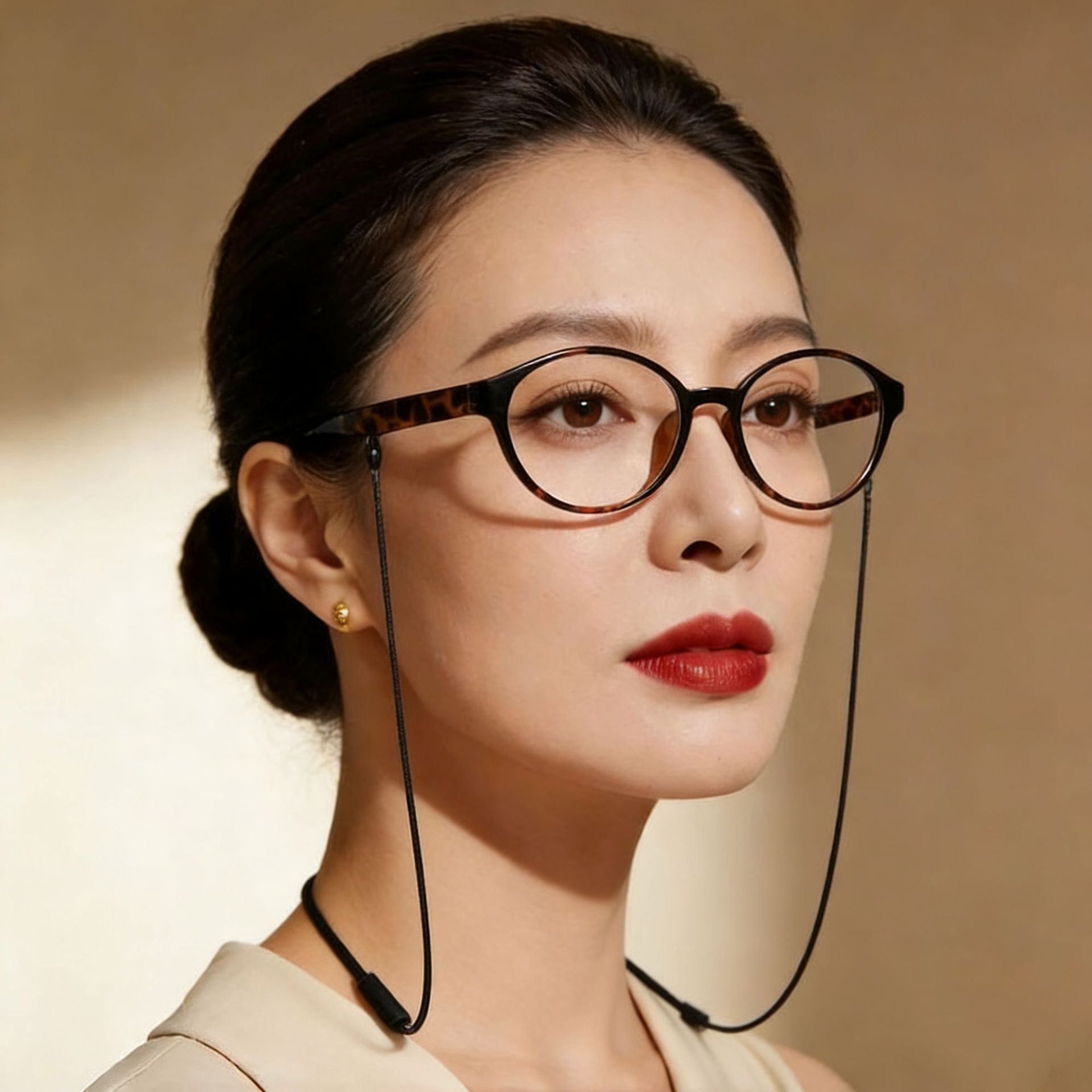 时尚复古老花镜女防蓝光高清磁吸挂脖设计琥珀棕轻奢显年轻眼镜