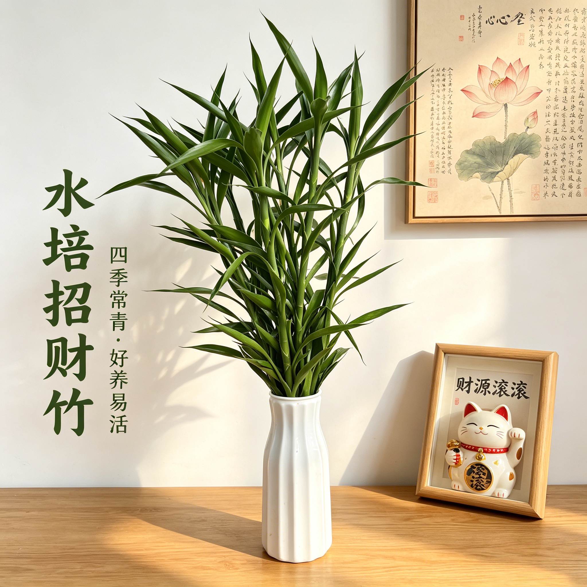 一米高招财竹水培富贵竹植物盆栽植物室内办公室绿植花卉水养绿植