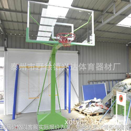 成人户外比赛篮球架 小区休闲用钢化玻璃篮球框 成品篮球架