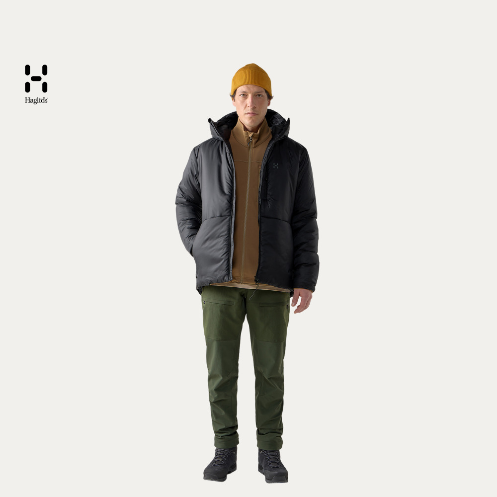 Haglöfs火柴棍Breeze Mimic Hood户外运动男子连帽保暖棉服外套