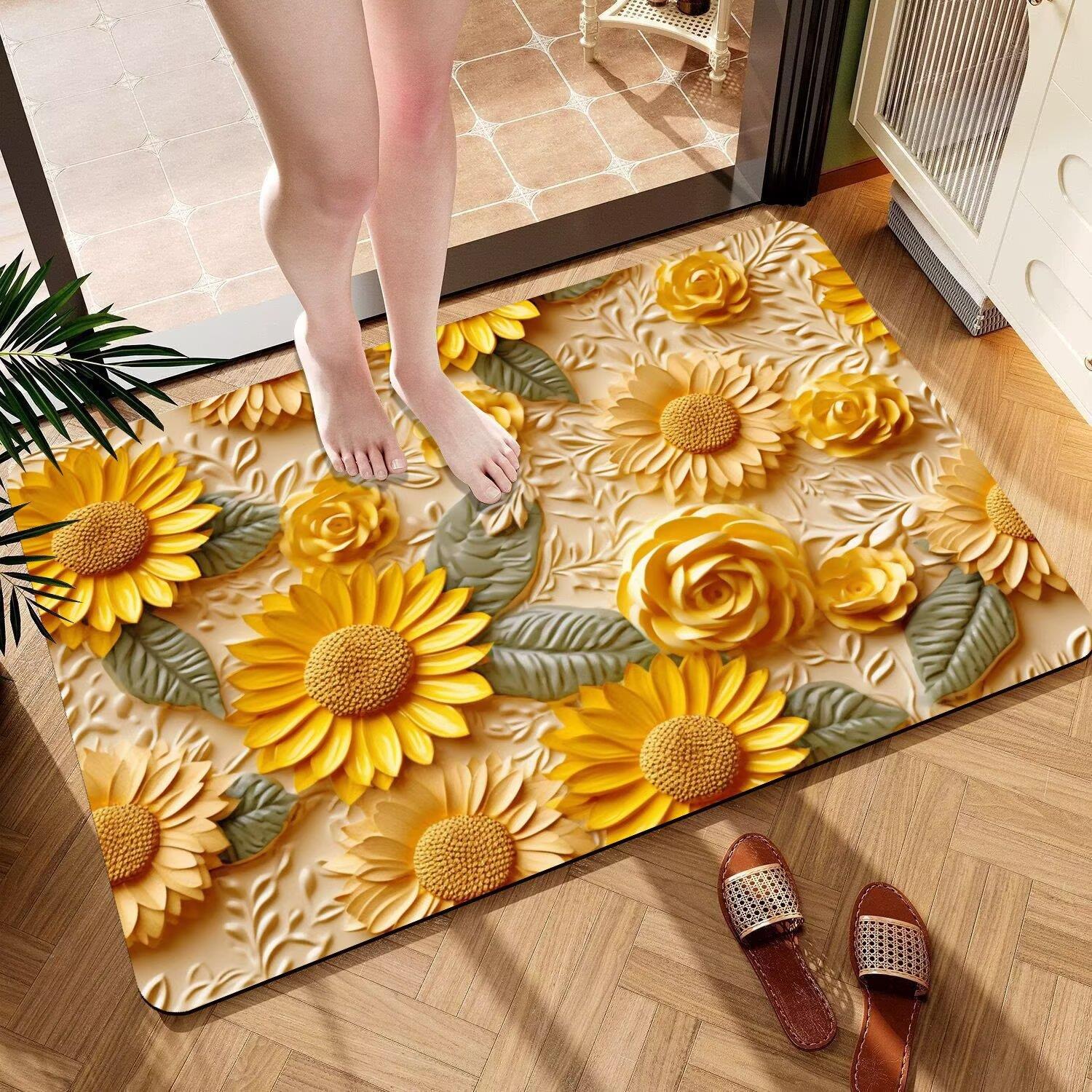 浴室卫生间硅藻泥吸水地垫进门入户防滑脚垫子洗手间厕所门口地毯