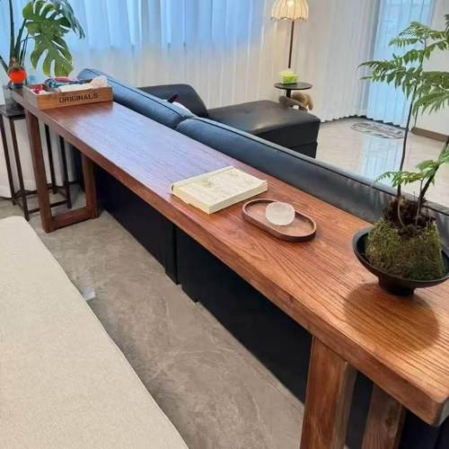 老榆木书桌茶桌餐桌实木大板吧台桌学习桌长条桌办公桌电脑桌定制