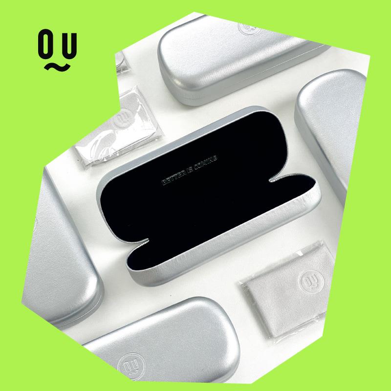 QU小红书高级感女眼镜盒学生简约近视高颜值抗压防摔眼镜布收纳男