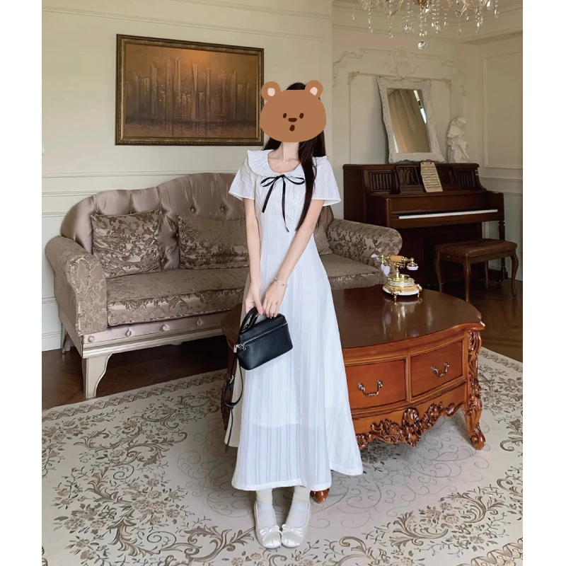 依凡妮服饰娃娃蝴蝶结短袖连衣裙
