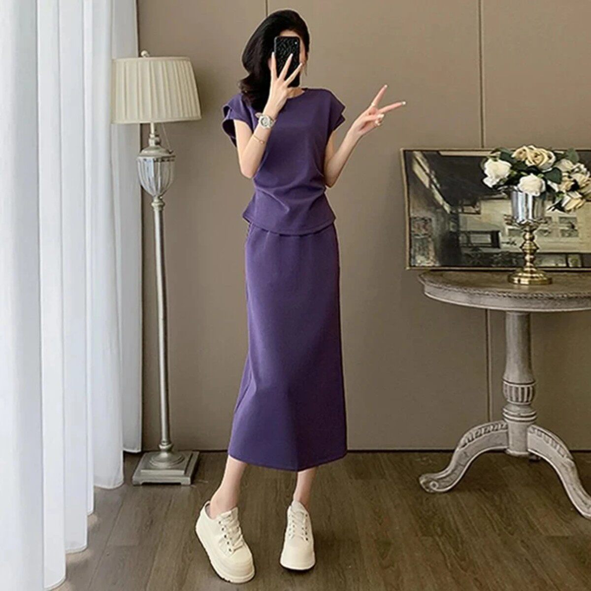依优梦服装短袖上衣半身裙两件套