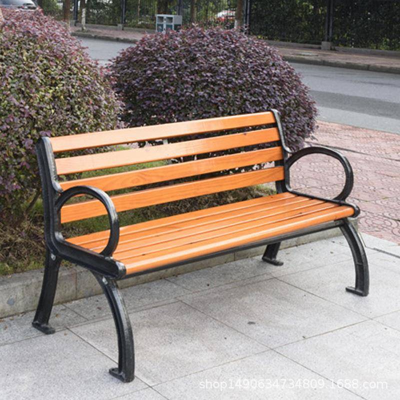 公园椅户外长椅广场庭院小区休闲座椅防腐木塑木靠背长排椅长条凳