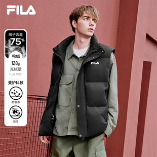 新款 羽绒马甲2025冬季 户外保暖羽绒外套男女 斐乐官方情侣款 FILA