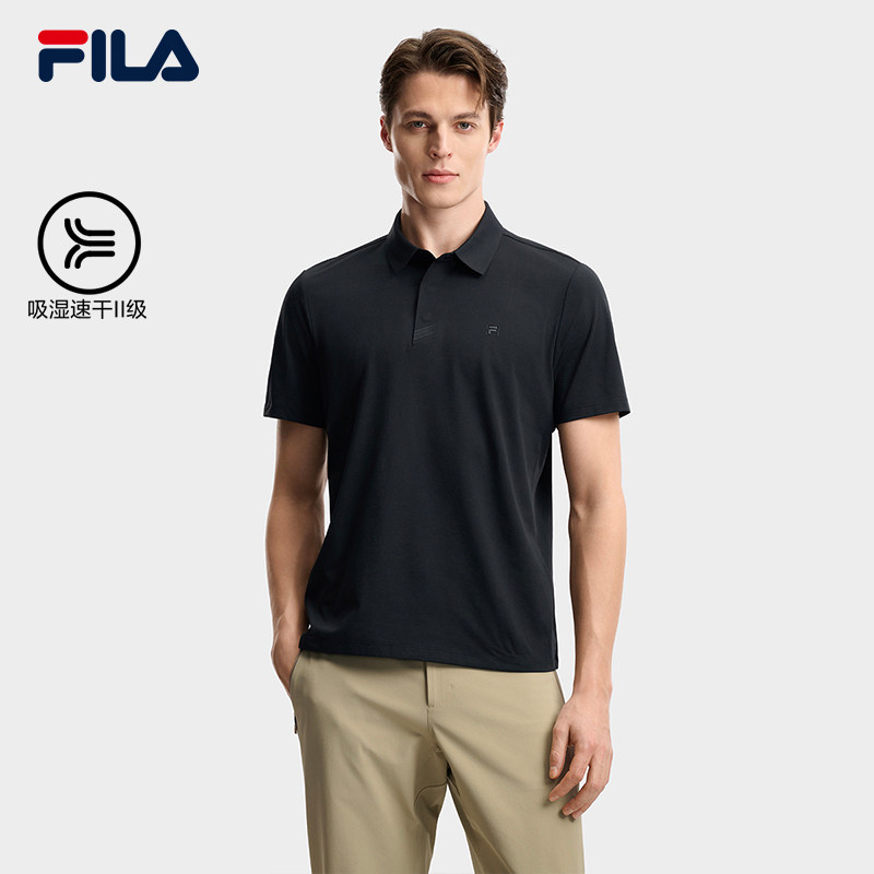 吸湿速干T恤FILA斐乐菁英男子短袖POLO衫2026夏新款透气运动上衣