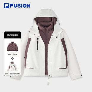 时尚 新款 保暖三合一外套 FUSION斐乐潮牌女子羽绒服2025冬季 FILA