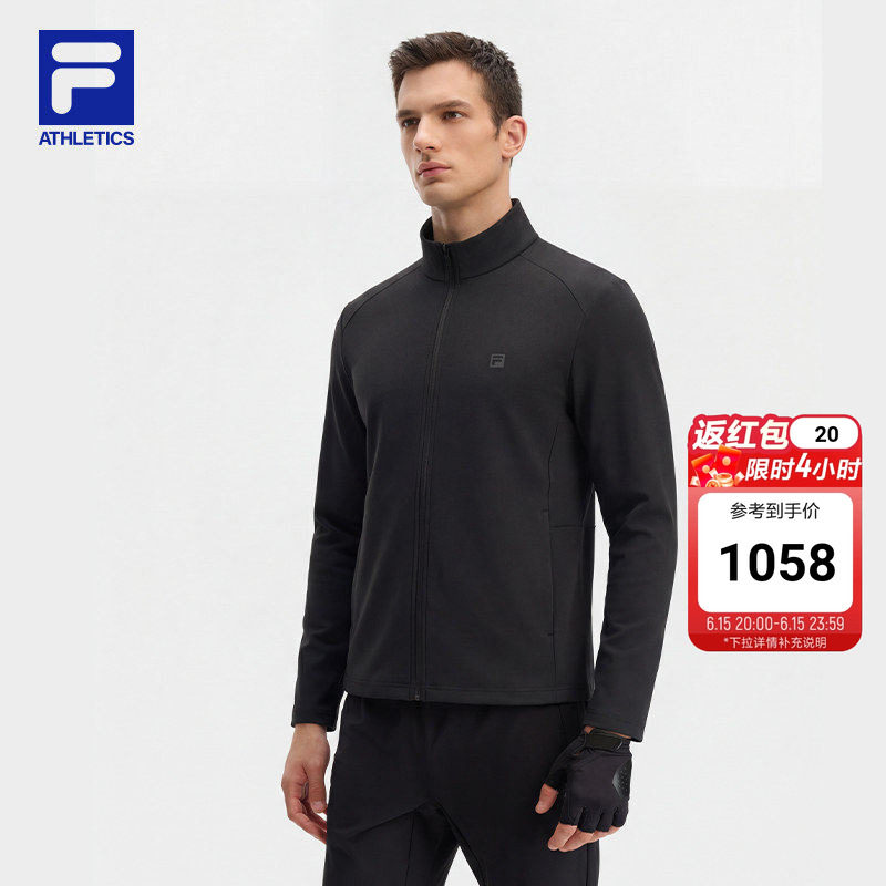 FILA 斐乐官方男士针织长袖外套2026夏新款健身户外凉感运动上衣