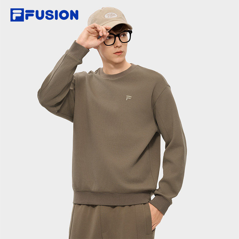 FILA FUSION斐乐潮牌男子套头卫衣2026冬季新款宽松运动休闲上衣