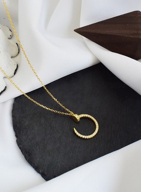 时尚钛钢不掉褪色网红气质钉子项链女ins冷淡风小众设计感潮