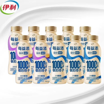 新货ii每益添活性乳酸菌原味果味百香酸牛奶0脂肪含乳饮料瓶装整