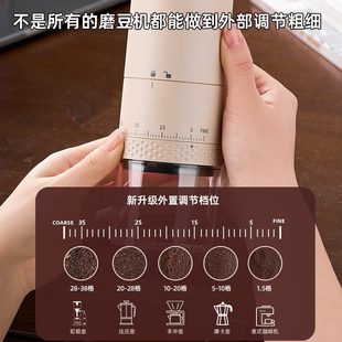 捷安玺电动磨豆机咖啡豆研磨机家用小型手摇咖啡研磨器手磨咖啡机