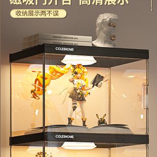 书架落地置物架客厅收纳柜子带柜门儿童透明展示简易防尘家用书柜
