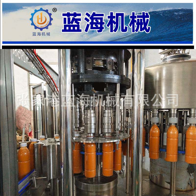 厂家供应葡萄汁果汁茶饮料热灌装机凉茶设备 玻璃瓶三旋盖铝旋盖