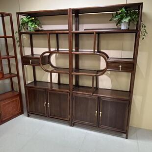 金花梨新款中式博古架茶室置物架茶叶展示柜子隔断多宝阁客博古架