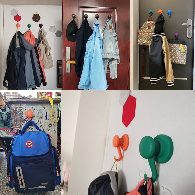 强磁包胶塑料挂钩铁质面吸附