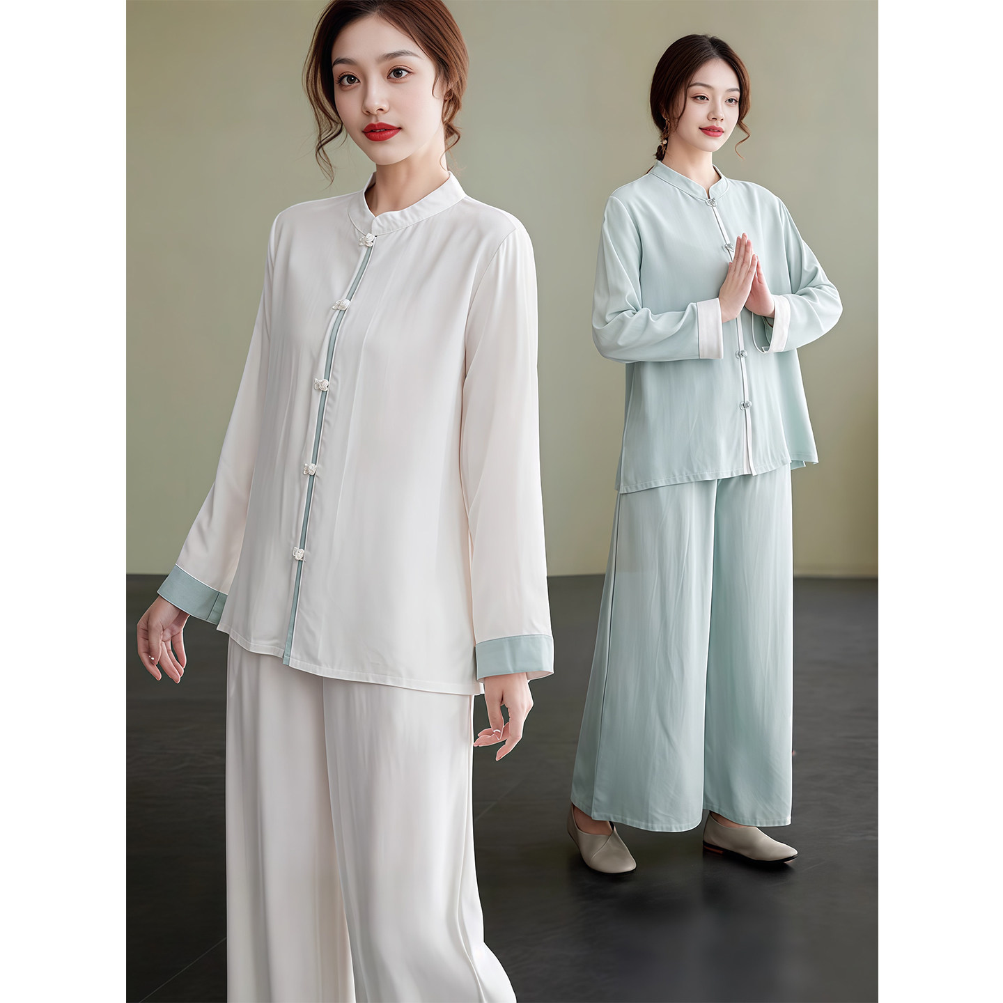 2026秋季新款棉麻太极服套装禅意居士服两件套长袖八段锦练功服装
