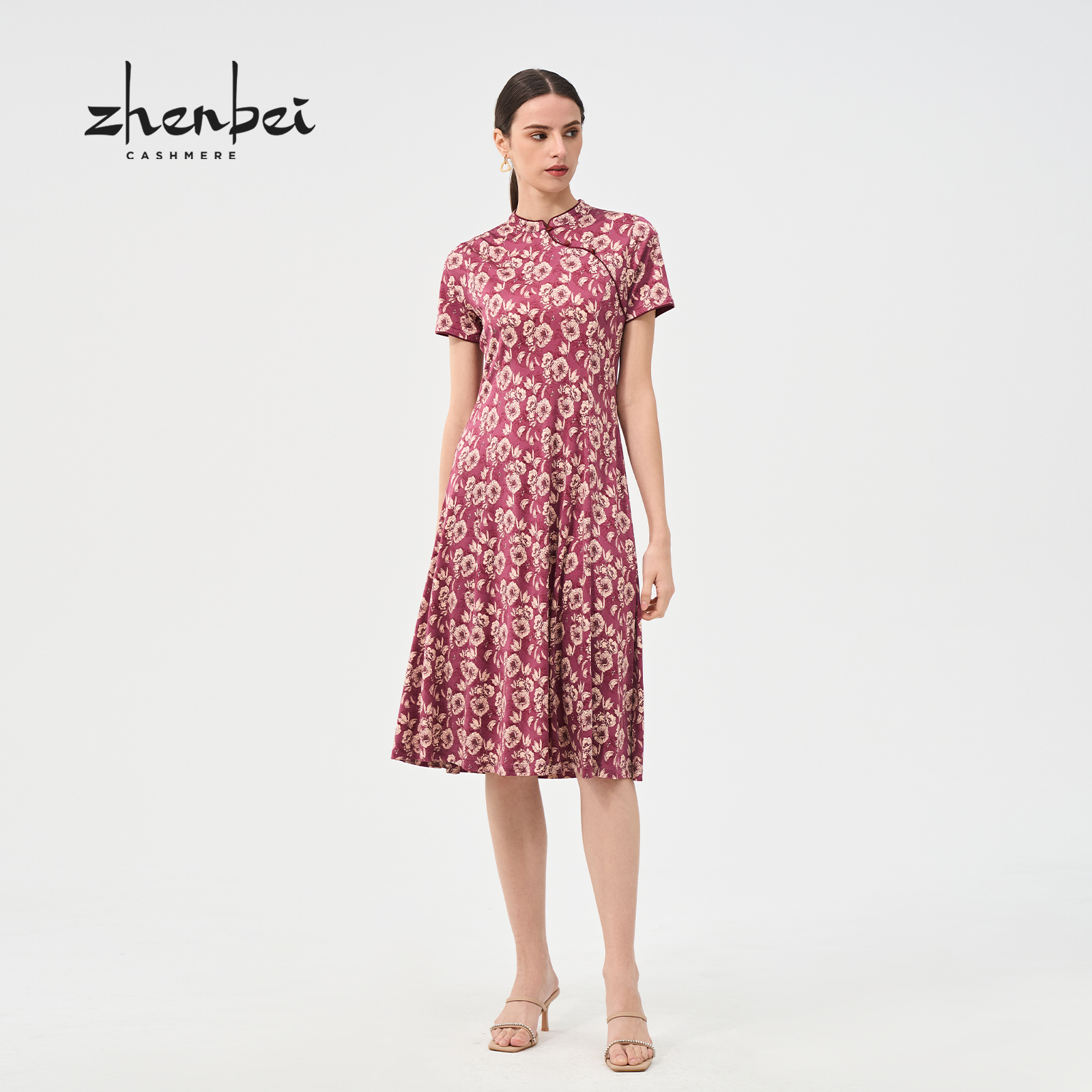 珍贝真丝连衣裙女桑蚕丝旗袍长裙