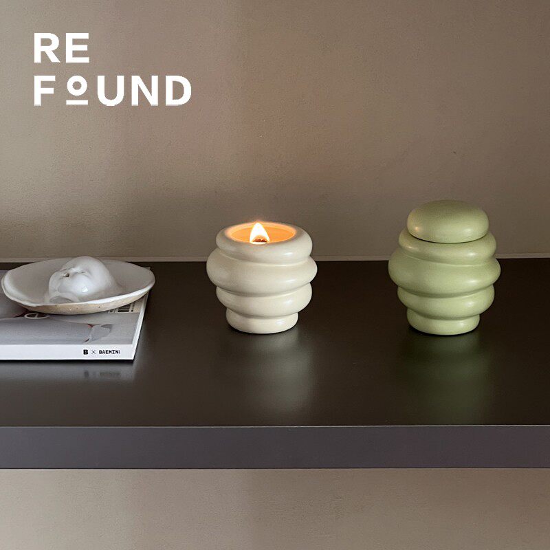 Refound原创 陶瓷蜜罐家居香薰蜡烛 天然精油大豆蜡 清新花草香